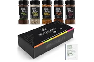 Spice Box Gift Set 5x 3oz Bottles | Premium Blends With Recipe Cards | Best Gift for Foodies | Recipe in a Bottle | Miniature Cooking Adventure in a Box | Simply Gourmet by Rivky Kleiman (Packaging may Vary)