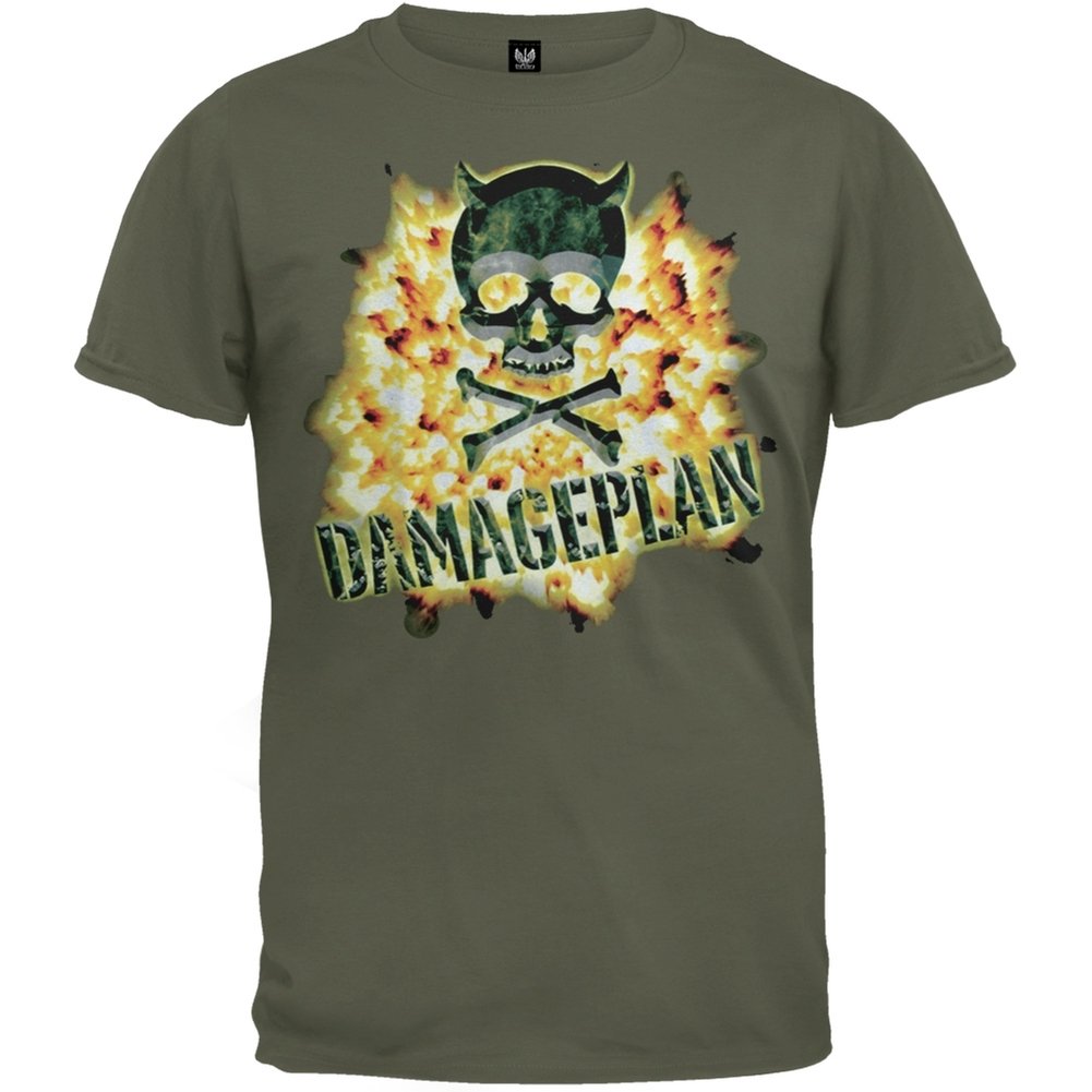 Damageplan S Fire Explosion T Shirt Dark Green 9698 Seknovelty