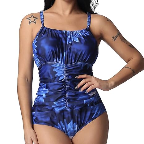 Bfmyxgs Frauen große Größe Strand Badeanzug Split konservativen Badeanzug T-Shirt Druck High Madam