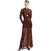 BARDOT Veria Wrap Mesh Maxi Dress