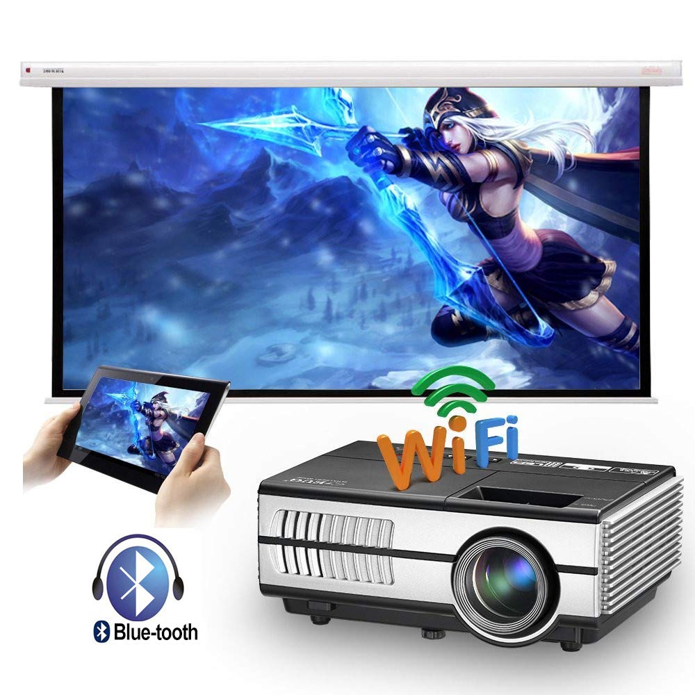 Android WiFi Proyector Mini Video LCD Proyector 1500 Lumen ...