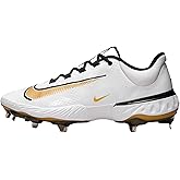 Nike Alpha Huarache Elite 4 Low Men's Baseball Cleats (White/Black/Metallic Gold)
