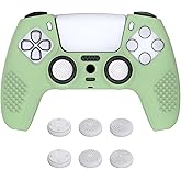 eXtremeRate PlayVital 3D Studded Edition Anti-Slip Silicone Cover Skin for ps5 Controller, Soft Rubber Case Protector for ps5 Wireless Controller with Thumb Grip Caps - Matcha Green