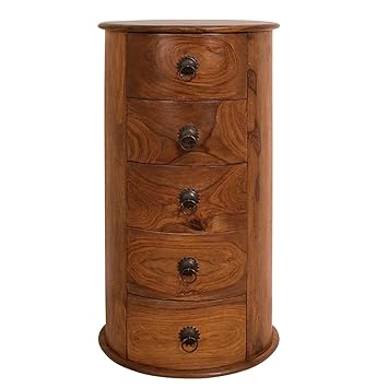 Thakat Traditional Indian Sheesham Hardwood 5 Drawer Chest Of