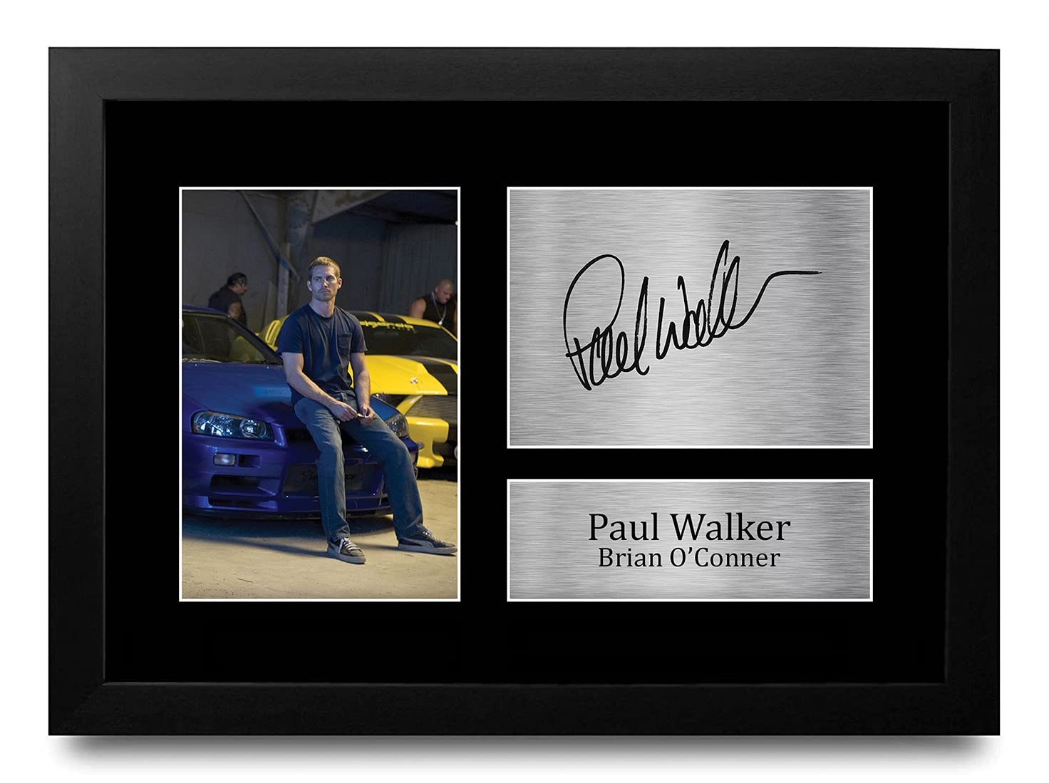 HWC Trading FR Paul Walker Gift Signed FRAMED A4 Printed Autograph Brian O'Conner Fast & Furious Gifts Print Photo Picture Display