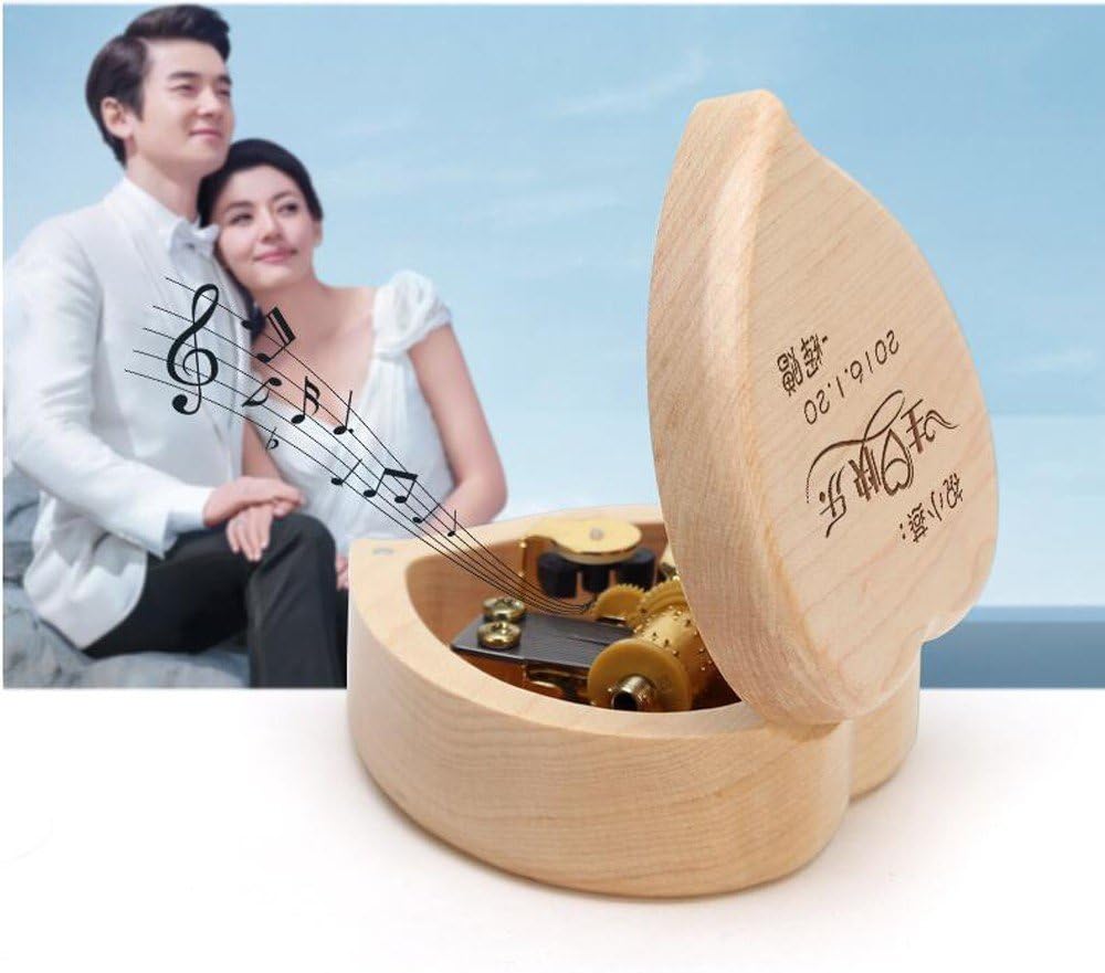 Wooden Music Box DIY custom gift engraving gift for birthday wedding anniversary Small Gift,Square1