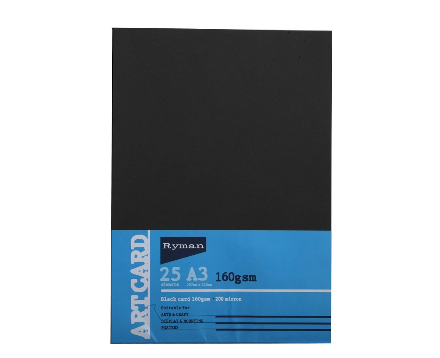 Ryman Art Card A3 160gsm 25 Sheets Color BlacK Amazon.co.uk
