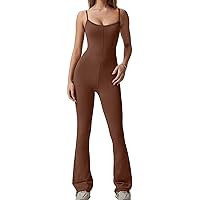Amazon.com: QINSEN Women's Flare Jumpsuit Square Neck Sports