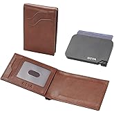 Nova Slim Men Wallet Holds 11 Credit Cards, 2 in 1 Detachable Magsafe Metal Pop Up Card Holders for IPhone, Safe RFID Blocking Wallet with Cash Slot, Minimalist Wallet Gifts For Man (Brown)