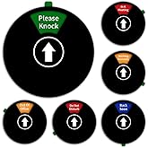 Office Door Sign- Do Not Disturb/Out of Office/Please Knock/In a Meeting/Working Remotely/Back Soon, Rotating Privacy Door Sign Conference, 6 Inch, Black