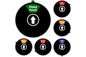 K KITCHENTOUR Office Door Sign- Do Not Disturb/Out of Office/Please Knock/In a Meeting/Working Remotely/Back Soon, Rotating Privacy Door Sign Conference, 6 Inch, Black
