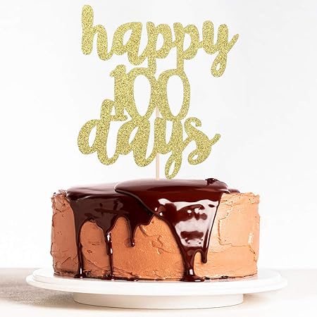 Amazon Co Jp Happy 100日 ケーキトッパー ベビーシャワー用 ハローベイビーケーキトッパー 赤ちゃんのお祝い ウェディングパーティーデコレーション ゴールドグリッター おもちゃ