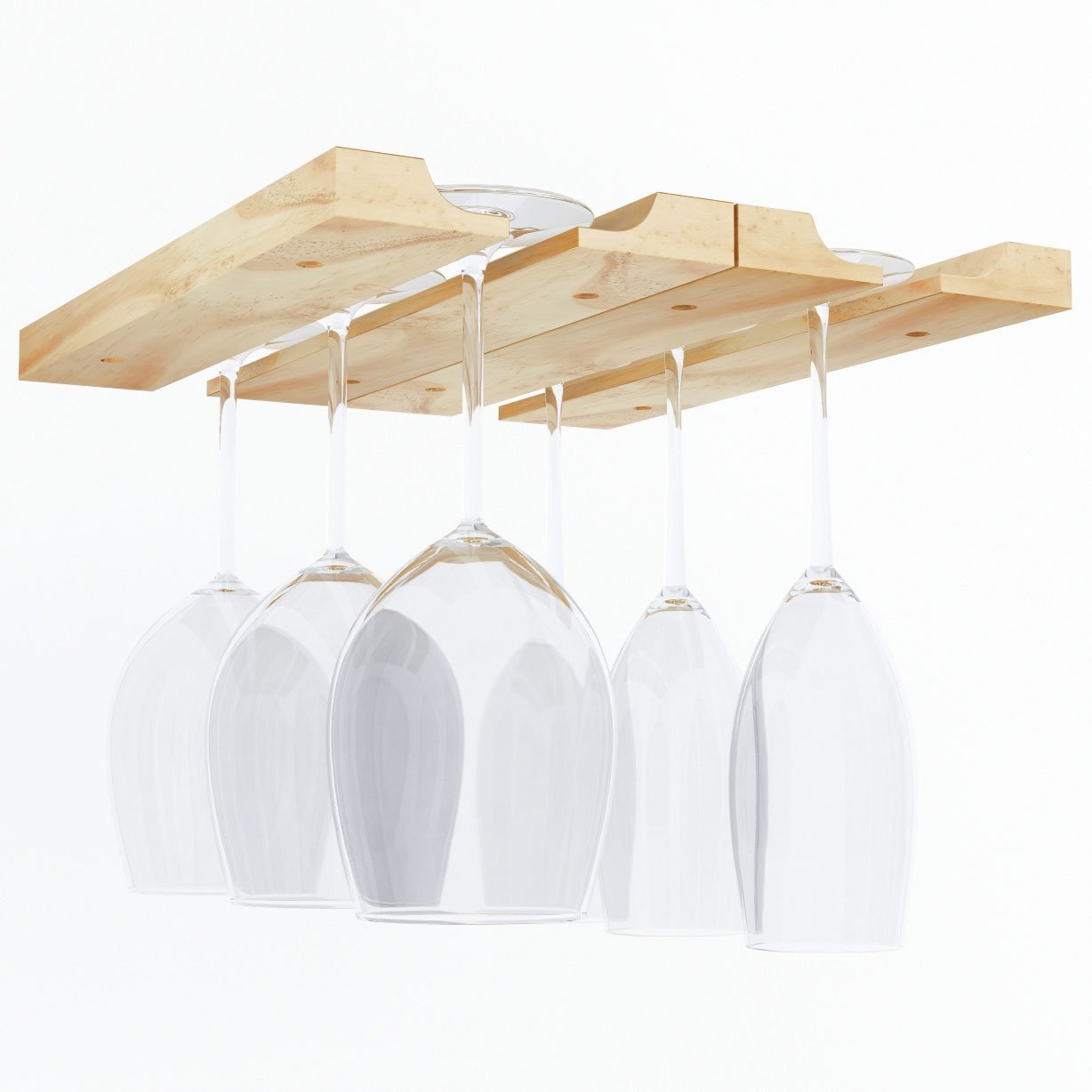 Zum Aufhängen unter Schrank Stielglas Weinglas Halter Rack Natur