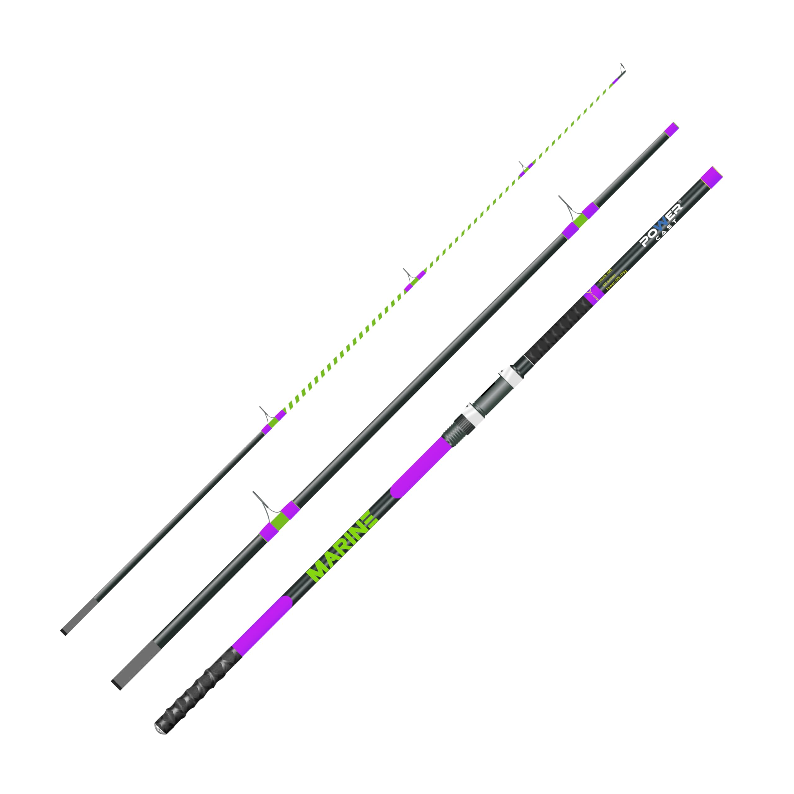 MARINE saltwater rod - Surf, Sea, Beach, Pier and Rock fishing for bass, ray, tope, cod, Mackerel 10ft(3pcs)
