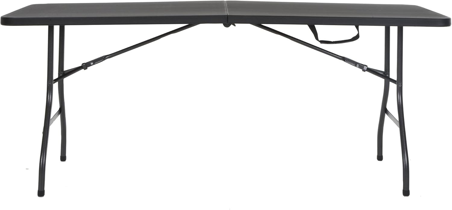 Cosco Deluxe 6 foot x 30 inch Fold-in-Half Blow Molded Folding Table, Black: Kitchen & Dining