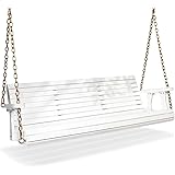VINGLI Heavy Duty 880 LBS Patio Porch Swing Outdoor PU Painting, Hanging Chair with Adjustable Secure Chains, Finished Outdoo