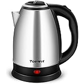 TOPWIT 2.0L Stainless Steel Electric Kettle, Rapid Boiling Hot Water Kettle | BPA-Free, No Plastic Contact, Electric Tea Kettle with Auto Shut-off and Boil-dry Protection for Home &amp; Office