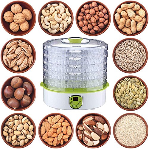 PowCube Food Dehydrator Fruit Dryer Machine Electric 5 Tier Food Preserver with Adjustable Temperature & Digital Timer
