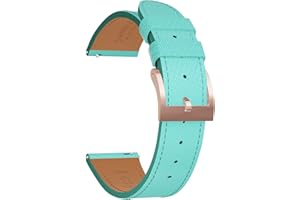 JWNSPA Top Grain Leather Watch Band - Quick Release Brushed Buckle Replacement Strap for Men - Choice of Width -18mm 19mm 20mm 21mm 22mm 23mm 24mm