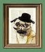 Dapper Doug Gentleman PUG dog art print illustration beautifully upcycled dictionary page book art print