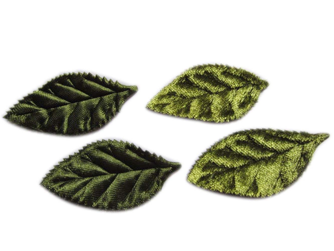 YYCRAFT Pack Of 80 Padded 2-Faced Satin Velvet Leaf Appliques/craft