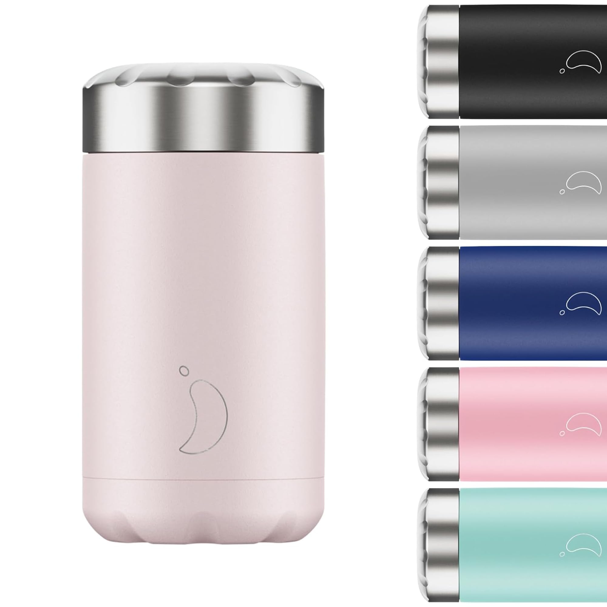 Chilly's Food Pot - Leak-Proof, Premium Stainless Steel Reusable Food Container - Double-Walled Insulated for Hot or Cold Lunch Storage - Blush Pink - 500ml