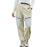 Yousify Women's Cargo Pants Quick Dry Waterproof Elastic Waist Hiking Pants Outdoor Travel Sweatpants Joggers