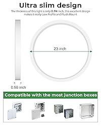 hepside 23INCH Big Dimmable Flush Mount Ceiling