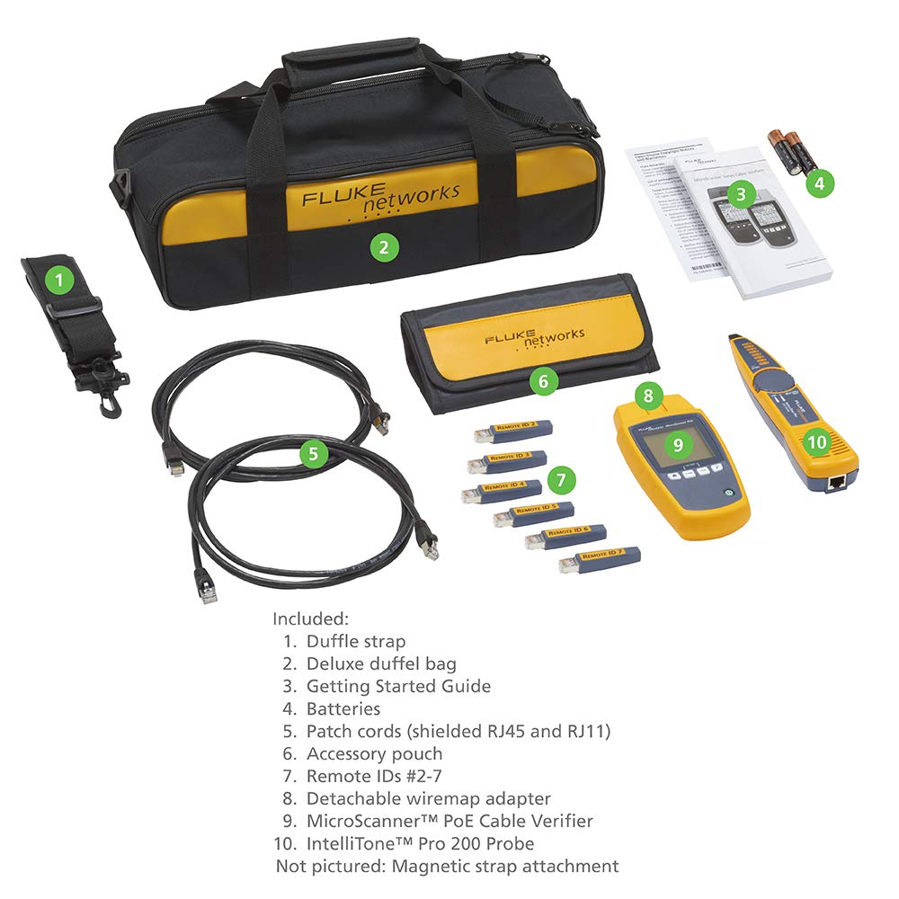 Fluke Networks MS-POE-KIT MicroScanner POE Professional Kit, Yellow - Image 5