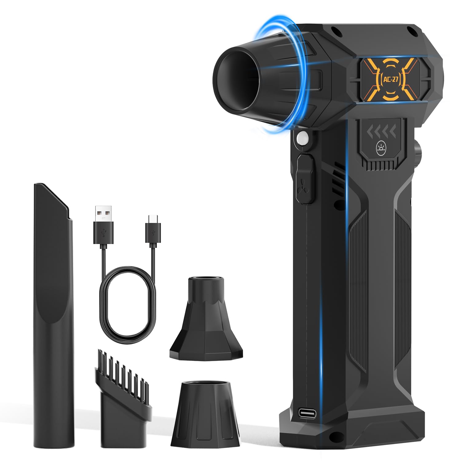 Photo 1 of Electric Air Duster-380000RPM Compressed Air Duster, Super High-Speed Air Blower, Replace Compressed Air Cans,Keyboard and PC Clean, Adjustable Air Blower for Outdoors,Car,Home (AC-27)
