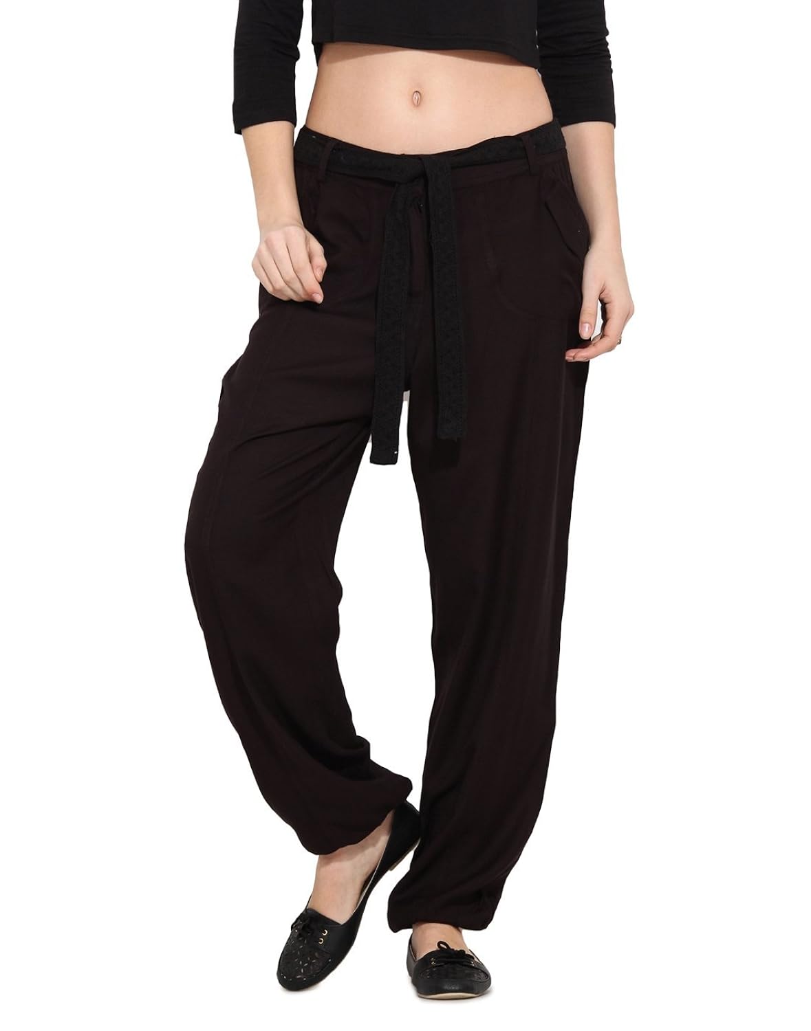 black comfort fit viscose trousser