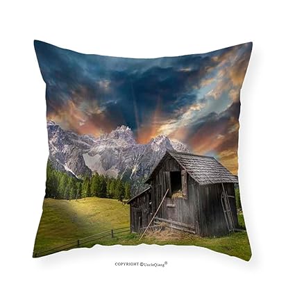 Vroselv Custom Cotton Linen Pillowcase Shack On A Mountain Meadow