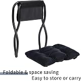 HollyHOME Armchair With Footstool Velvet Black Steel Frame 500lbs view 6