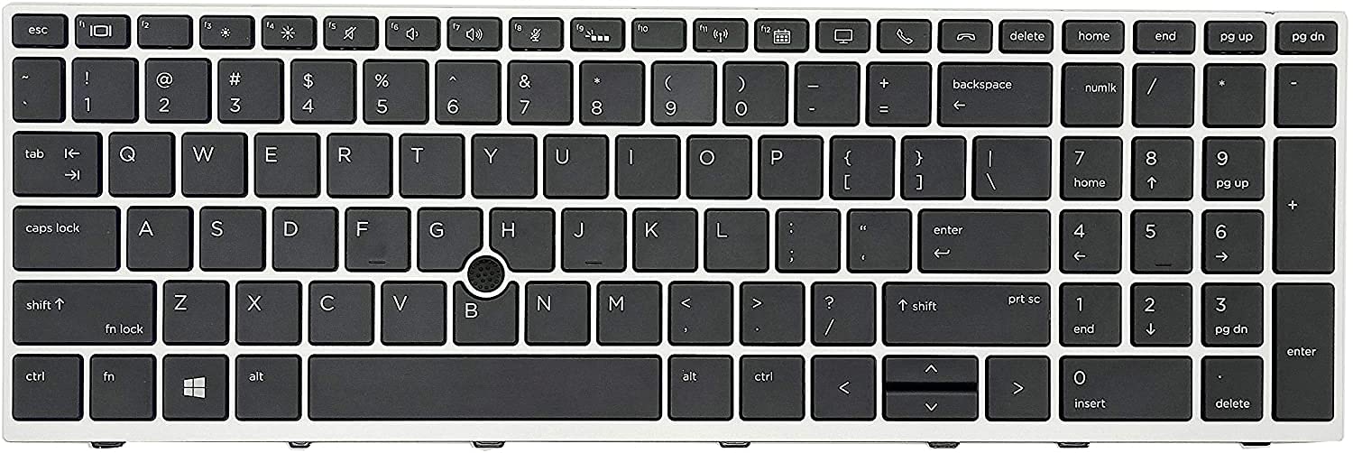 Photo 1 of Replacement Keyboard for HP EliteBook 850 G5 850 G6 755 G5, Zbook 15u G5 & Zbook 15u G6 Laptop, HP Elitebook 850 G6 Keyboad with Silver Frame wih Backlit with Point US Layout