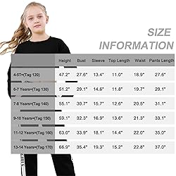 Teen Girls Black Outfits, 2 Pieces Kids Black Long