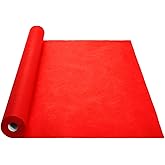 Blue Panda Red Carpet Runner for Party - 3 Ft x 50 Ft, Red Polyester Carpet for Wedding Aisle, Prom Decorations, Movie Theme Party & Proposal Decor