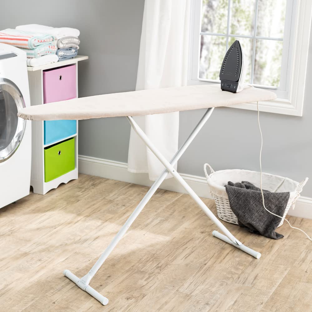 Full Size Ironing Board with Cover & Pad – Made in USA by Seymour Home Products Adjustable Steel T-Legs, 35