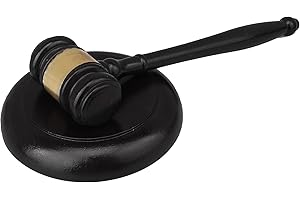 Bstinay Gavel and Block Set Personalized Solid Wood Judge Hammer Lawyer Student Judge Auction Simulation Teaching Class