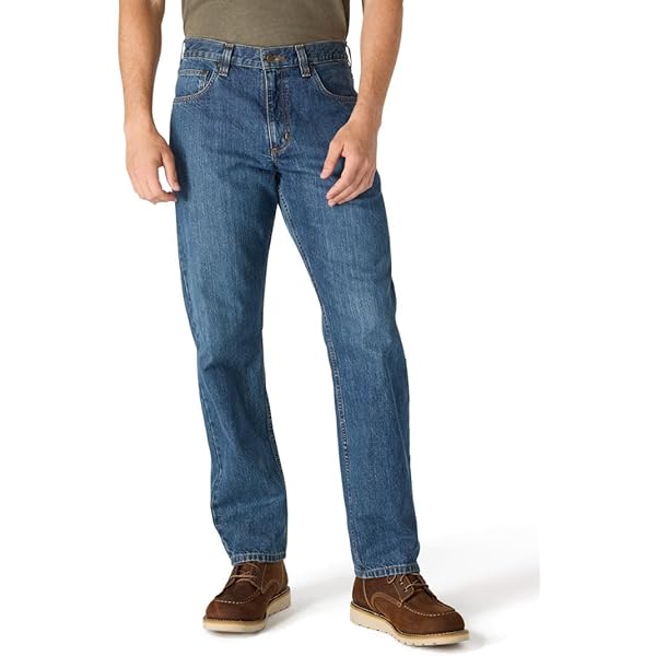 Carhartt Force Relaxed Fit Low Rise 5-Pocket Jean Blue at Amazon
