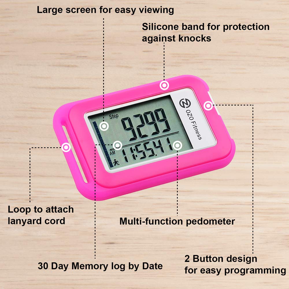 OZO Fitness SC 3D Digital Pedometer Best Pedometer for Walking. Track