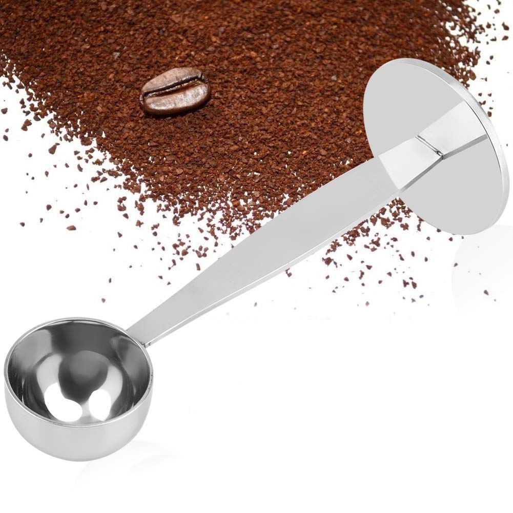 Coffee Scoop, Espresso Stand Coffee Measure Tamper Spoon Stainless Steel Coffee Tea Tools Measuring Tamping Dual-purpose Scoop for Measuring Coffee Protein Powder Spices