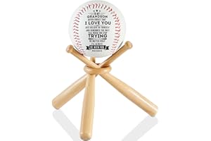 CybGene Baseball Gifts for Boys Grandson from Grandpa, Grandma, Grandparents for Birthday Graduation Christmas, Printed Baseball with Stand Holder - to My Grandson