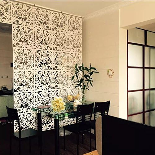 HL DIY Room Divider 12 PCS Environmentally PVC Hanging Panel Screen for Wall Decoration Beding, Dining, Study and Sitting-room, Hotel, Bar and School-12,White