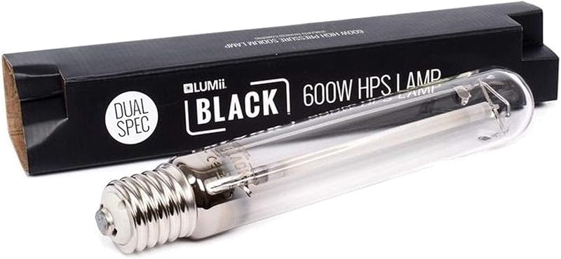 LUMII Black Dual Spectrum 600w HPS Lighting Bulb E40 Grow Tent