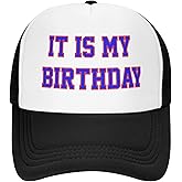 Happy Birthday Trucker Hat, Adjustable Mesh Baseball Cap, Funny Birthday Party Hat Gift for Men Women Teens