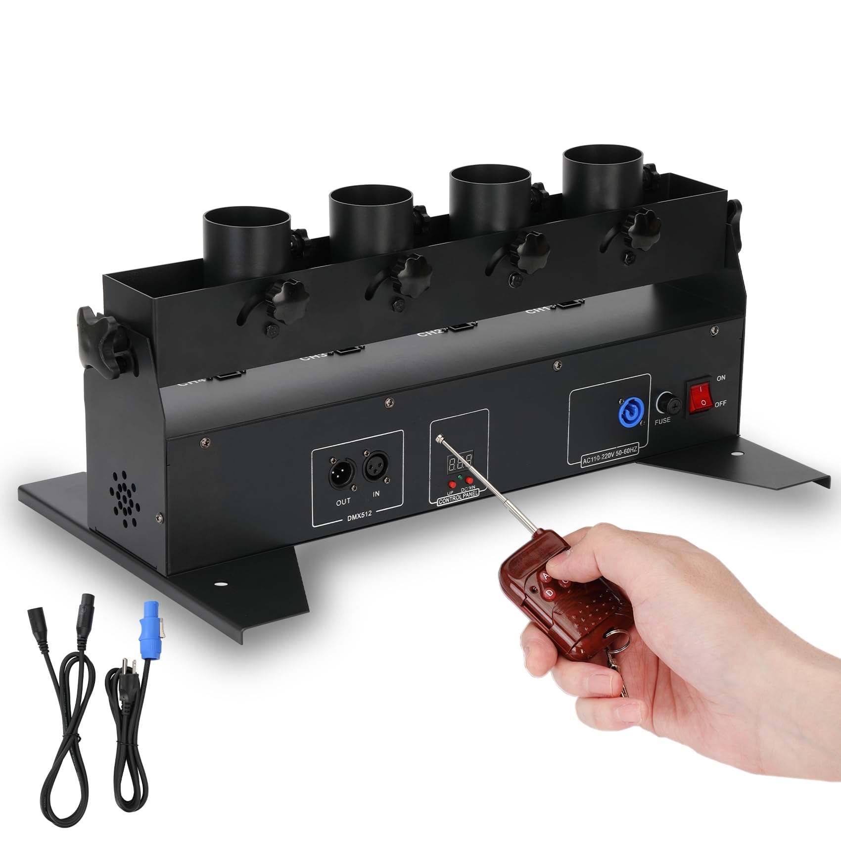 Photo 1 of Professional Confetti Cannon Launcher Machine, DMX/Remote-Controlled Confetti Blower for Weddings, Discos, Clubs, Show Stages, and Parties Confetti Machine with 4-shot Capacity