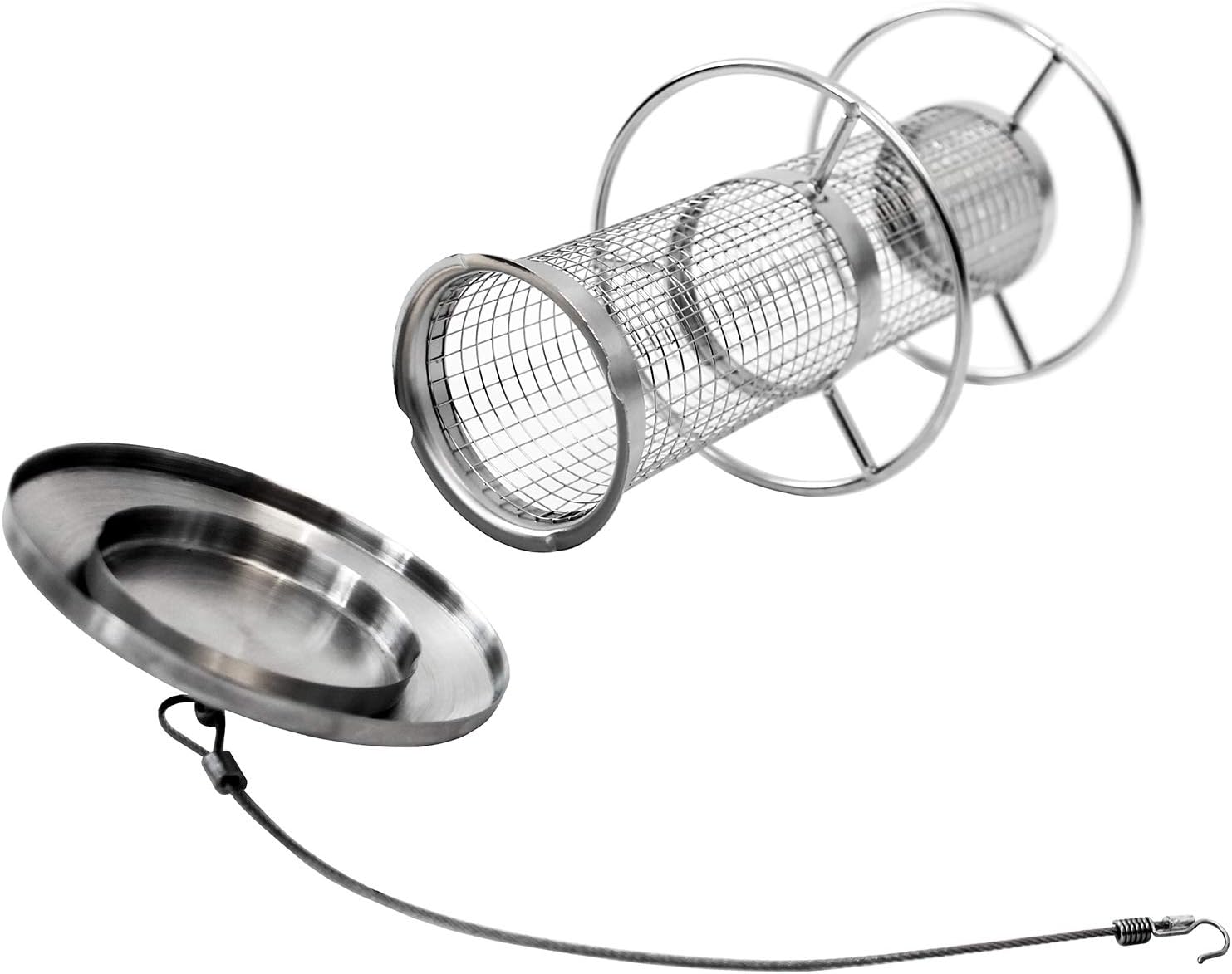 Stainless Steel Bird Feeder, Silver - Image 4