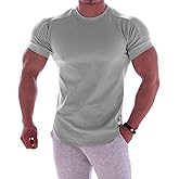 Magiftbox Mens Muscle Cotton Lightweight Workout Short Sleeve T-Shirts Gym Sweat Tee T24