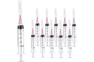 SIRULKEN 25 Pack 5ml Plastic Syringe with 18Gauge 1.5 Inch Needle Lab Supplies, Individually Sealed Packed
