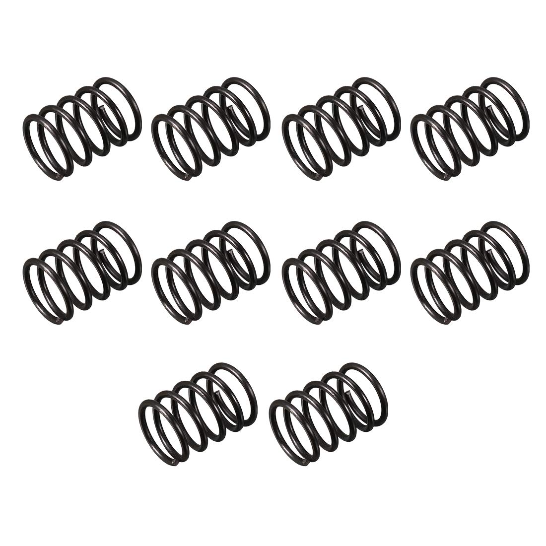 sourcingmap Compression Spring - 1.2mm Wire Dia , 12mm OD , 15mm Free Length Spring Steel,Black,10Pcs